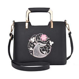 Women Casual Embroidery Tote Daily Shopping Shoulder Bag Handbag