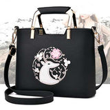 Women Casual Embroidery Tote Daily Shopping Shoulder Bag Handbag