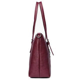 Large Capacity Women Pu Leather Handbag Set Casual Tote