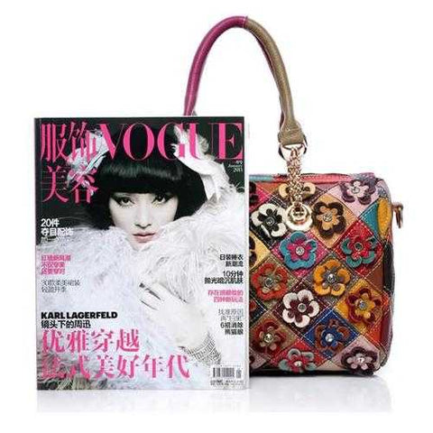 Women Elegant Flower Patchwork Crossbody Bag Handbag