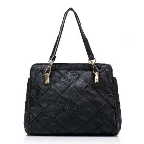 Women Patchwork Cowhide Colorful Handbag