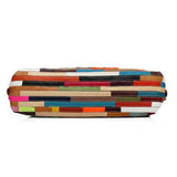 Women Casual Patchwork Cowhide Colorful Handbag