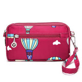 Women Nylon Colorful Multi-level Casual Wallet Shoulder Bag