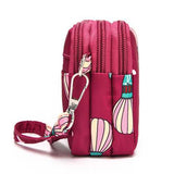 Women Nylon Colorful Multi-level Casual Wallet Shoulder Bag