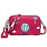 Women Nylon Colorful Multi-level Casual Wallet Shoulder Bag