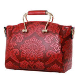 Women Embossed Portable Shoulder Bag Classic Handbag Crossbo