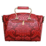 Women Embossed Portable Shoulder Bag Classic Handbag Crossbo