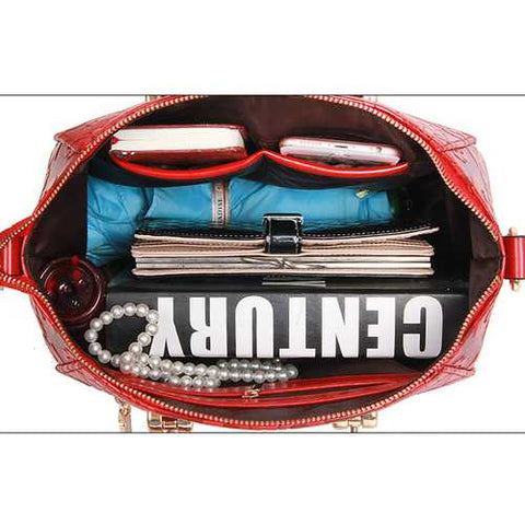 Women Embossed Portable Shoulder Bag Classic Handbag Crossbo