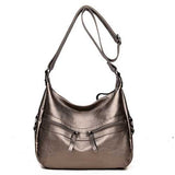 Women 2 Front Pockets PU Leather IPAD MINI Crossbody Bag