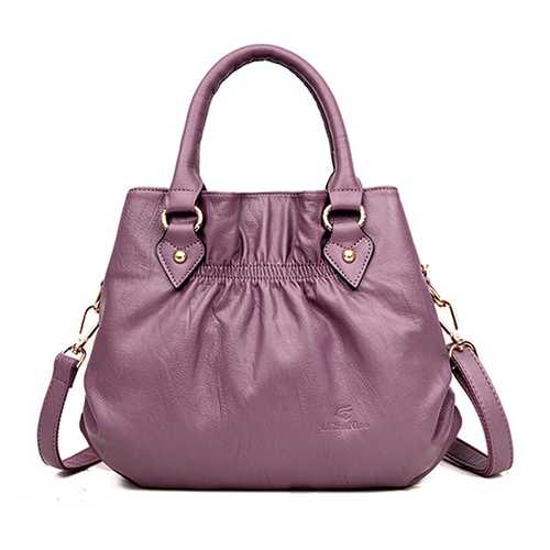 Women Pu Leather Handbag Crossbody Bag 3 Main Bags