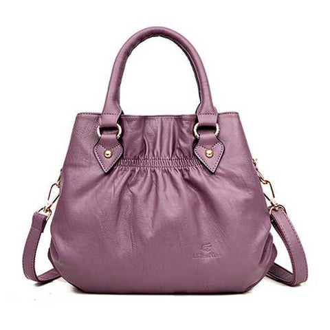 Women Pu Leather Handbag Crossbody Bag 3 Main Bags