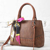 Women Stone Grain Fashion Scarf Bag Large Capacity Handbag