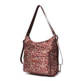 Brenice National Floral Travel Women Backpack Crossbody Bag