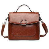 Women Magnetic Button Fashion Handbag Shoulder Crossbody Bag