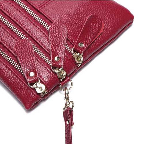 Women Genuine Leather Multi-Function Phone Bag
