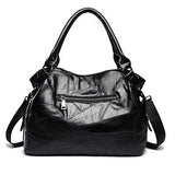 Women Genuine Leather Rivet Fashion Patchwork Handbag