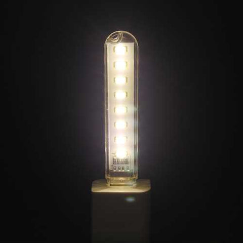 U18 8 x LEDs USB Rechargeable Portable Bar USB Light EDC LED Flashlight Night Light