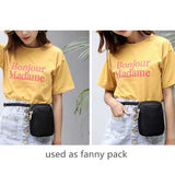 Women Waterproof Phone Bag Nylon Waist Bag Crossbody Bag