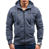 Men's Cotton Double Zipper Decoration Casual Sweatshirts