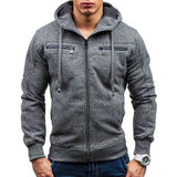 Men's Cotton Double Zipper Decoration Casual Sweatshirts