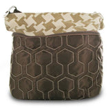 Travelon Quilted Nylon Zip-Top Train Case - Brown/Houndstooth Pattern