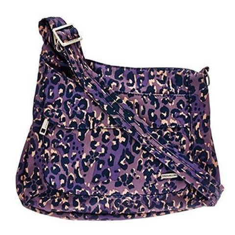Travelon Anti-Theft Asymmetric RFID Crossbody, Purple Leopard