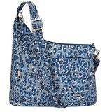Travelon Anti-Theft Asymmetric RFID Crossbody, Blue Leopard