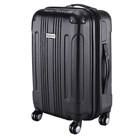GLOBALWAY Expandable 20" ABS Carry On Luggage Travel Bag Trolley Suitcase-Black