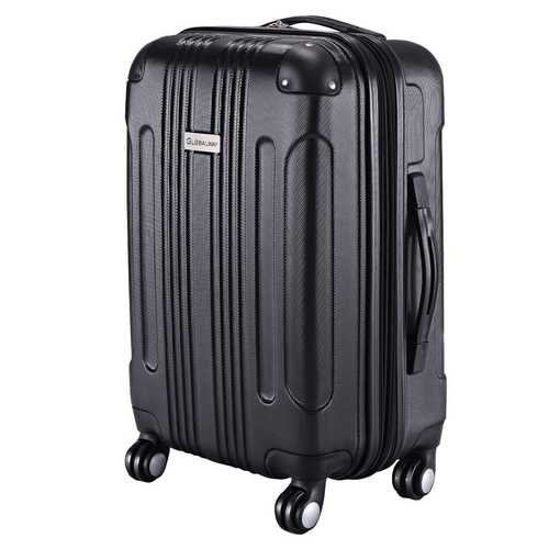GLOBALWAY Expandable 20" ABS Carry On Luggage Travel Bag Trolley Suitcase-Black