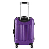 GLOBALWAY Expandable 20" ABS Carry On Luggage Travel Bag Trolley Suitcase-Purple