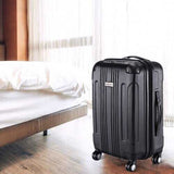 GLOBALWAY Expandable 20" ABS Carry On Luggage Travel Bag Trolley Suitcase-Black