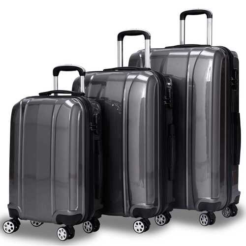 3 Pcs 20" 24" 28" GLOBALWAY ABS+PC Luggage Travel Set-Gray