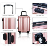 3 Pcs 20" 24" 28" GLOBALWAY ABS+PC Luggage Travel Set-Pink