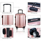 3 Pcs 20" 24" 28" GLOBALWAY ABS+PC Luggage Travel Set-Pink