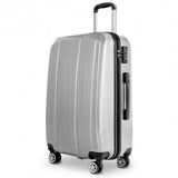 GLOBALWAY 3 PC 20" 24" 28" Luggage Set Suitcase Spinner w/ TSA Lock-Silver