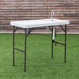 Folding Cleaning Sink Faucet Cutting Camping Table w/ Sprayer