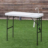 Folding Cleaning Sink Faucet Cutting Camping Table w/ Sprayer