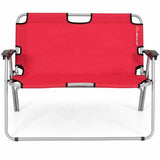 2 Person Folding Camping Bench Portable Double Chair-Red