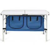 Height Adjustable Folding Camping  Table-Blue