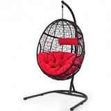 Hanging Cushioned Hammock Chair with Stand-Red