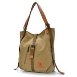 Women Men Canvas Handbags Multifunction Backpack