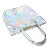Women Silver Tote Bags Casual Shoulder Bags Capacity Shopping Bags