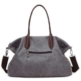 Vintage Large Capacity Women Canvas Casual Hobos Bag Ladies Crossbody Bags Ruched Solid Handbag