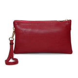 Three-layers Genuine Leather Pure Color Shoulder Bags Crossbody Bags Clutch Phone Bag