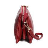 Three-layers Genuine Leather Pure Color Shoulder Bags Crossbody Bags Clutch Phone Bag