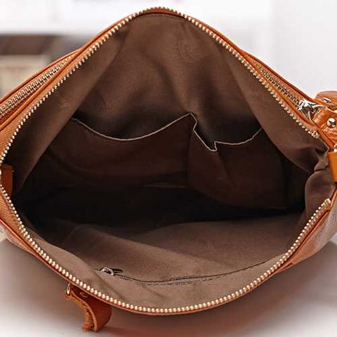Women Genuine Leather Shoulder Bag Multi Pocket Travel Crossboby Bag