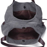 Women Quality Canvas Three Layer Large Capacity Casual Vintage Handbag Shoulder Bag