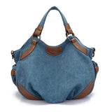 Women Canvas Tote Bag Retro Lady Shoulder Bag Satchel Crossbody Bag