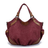 Women Canvas Tote Bag Retro Lady Shoulder Bag Satchel Crossbody Bag