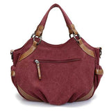 Women Canvas Tote Bag Retro Lady Shoulder Bag Satchel Crossbody Bag